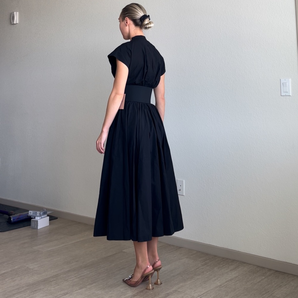 ALAIA BELTED MIDI JAPANESE POPLIN DRESS - Picture 3 of 16